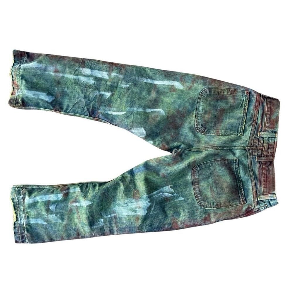Vintage GAP Y2K Painted Hand-Dyed Distressed Jeans 33” - Picture 5 of 11